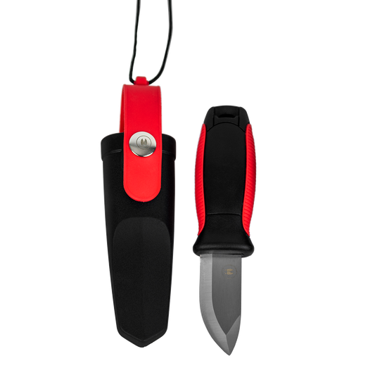 Alces Jakt- och fiskekniv, kort, röd/svart