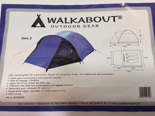 Walkabout Iseo 3 tält